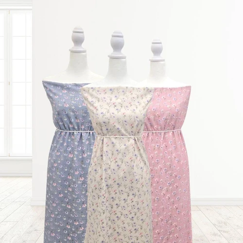 Pink & Blue Y Linen/Viscose Fabric (sold by half yards)