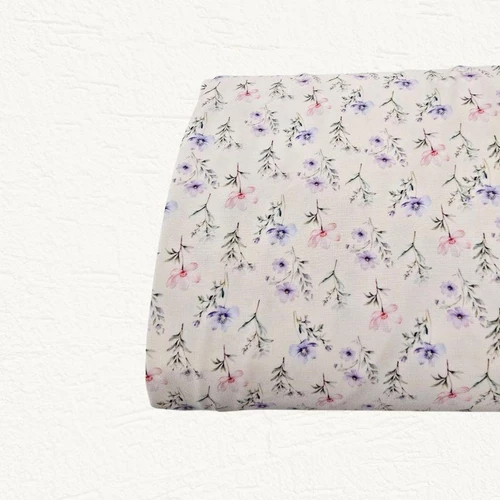 Pink & Blue Y Linen/Viscose Fabric (sold by half yards)