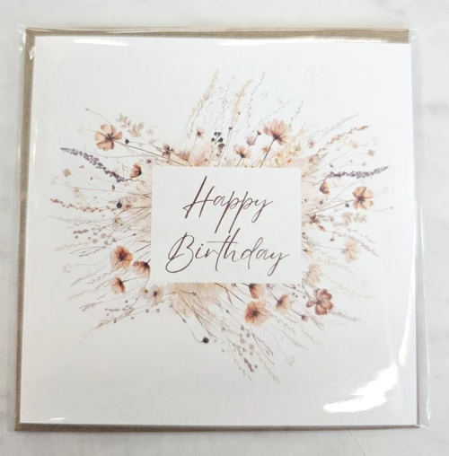 Happy Birthday Vintage Flowers Card