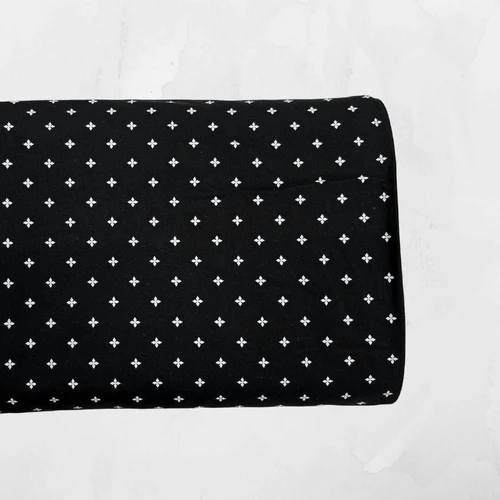 Black Ditsy Geometric Poly Cotton Tropical Breeze (sold by half yards)