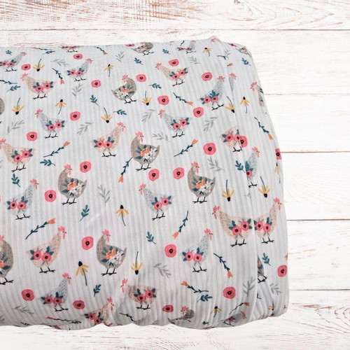 Spring Chicken Poly Rib Knit Fabric (sold by half yards)