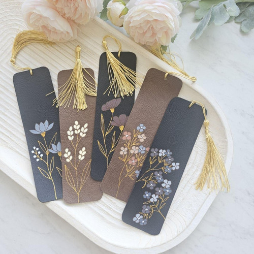 Faux Leather Tassel Bookmarks