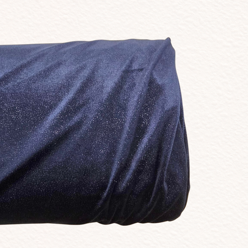 Navy Velvet Glitter Fabric (sold by half yards)