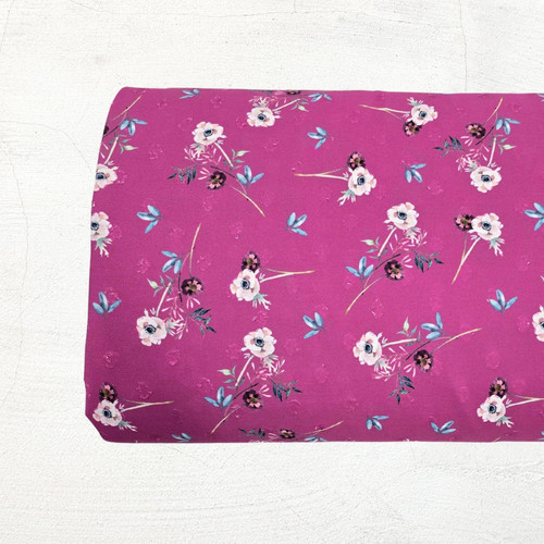 Purple Poppy O Round Poly Swiss Dot Fabric (sold by half yards)