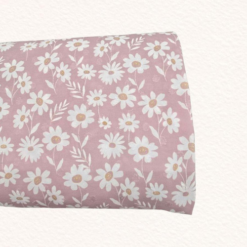 Pink Pattern Round Poly Swiss Dot Fabric (sold by half yards)