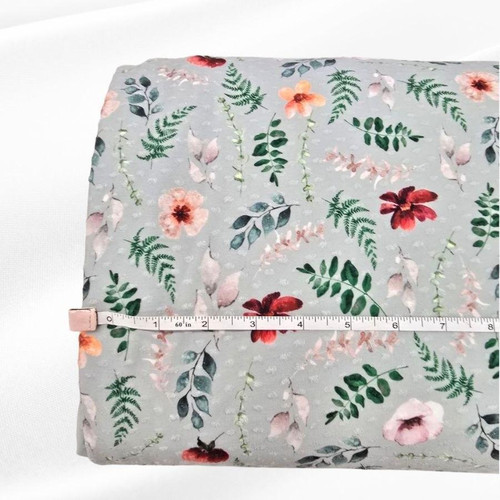 Wildflower Floral S Knit Swiss Dot Fabric (sold by half yards)