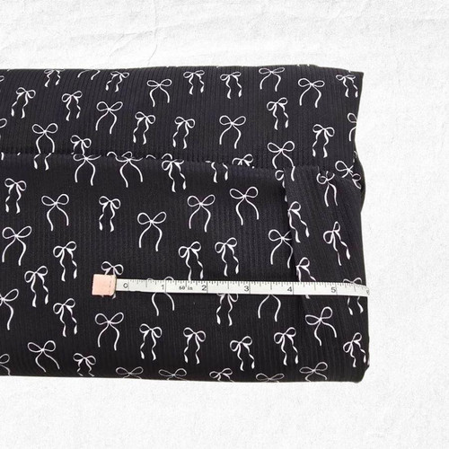 Vintage Bow W Poly Rib Knit Fabric (sold by half yards)