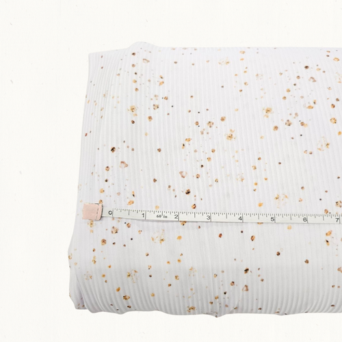 Gold Spritz Poly Rib Knit Fabric (sold by half yards)