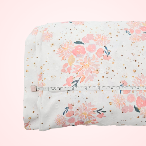 Beth Gold Round Poly Swiss Dot Fabric (sold by half yards)