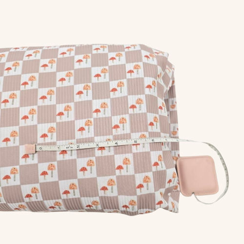 Check Mushroom T Cotton Spandex Fabric (sold by half yards)