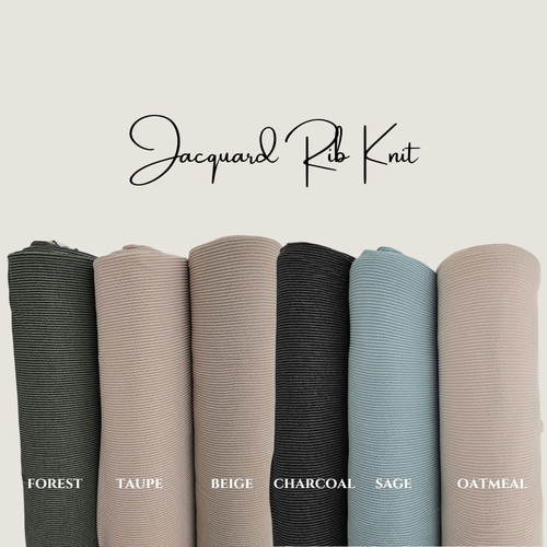 Taupe Jacquard Rib Knit (sold by half yards)