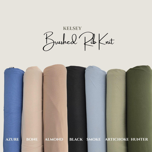 Black Kelsey Rib Knit Fabric (sold by half yards)