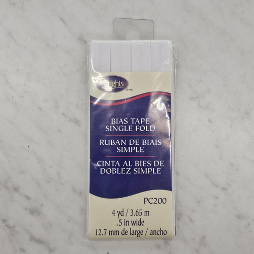White Single Fold Bias Tape