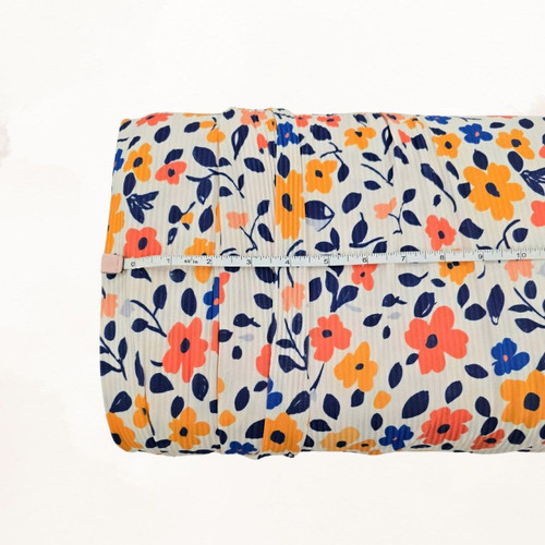 Ditsy Vintage Floral (28) Poly Rib Knit Fabric (sold by half yards)