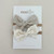 Nylon Stretchy Bow Headband Set - Taupe Mini Chk Linen Lace