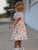 Fall Floral Puff Sleeve W/Ruffle Girls Dress