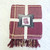 Burgandy Tan Plaid Throw