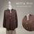 Waffle Knit Button-Down Jacket- Brown