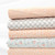 Cream Sickle And White Medium Floral Poly Swiss Dot Fabric (sold by half yard)