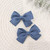 Blue Textured Bow Clip