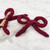 Burgundy Crocheted Hair Bow Clip