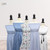 Beth's Exclusive Dusty Blue Wildflower Sprigs 4 Way Stretch Crinkle Poly Fabric (sold by half yards)