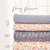 Muted Violet Botanical Leaves 4-way Stretch Crinkle Poly Fabric (sold by half yards)