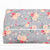 Beth's Exclusive Gray, Pink, And Peach Flowers Penny Size Swiss Dot Fabric (sold by half yards)