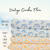 Powder Blue And White Tropical Foliage Brushed Rib Knit Fabric (sold by half yards)