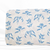 Dusty Blue Tropical Foliage Penny Size Linen Swiss Dot Fabric (sold by half yards)