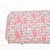 Aqua and Pink Tropical Foliage and Stripes Penny Size Linen Swiss Dot Fabric (sold by half yards)