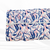 Navy and Salmon Tropical Foliage Penny Size Linen Swiss Dot Fabric (sold by half yards)
