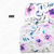 Splashy Violet Watercolor Floral Penny Size Linen Swiss Dot Fabric (sold by half yards)