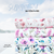 Splashy Violet Watercolor Floral Penny Size Linen Swiss Dot Fabric (sold by half yards)