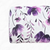 Dark Orchid Floral Splash Penny Size Linen Swiss Dot Fabric (sold by half yards)