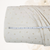 Foil Bows & Dots on Ivory Linen/Viscose Fabric (sold by half yards)