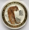 2022 Australia Lunar III Year of the Tiger 2 Oz Silver Colored Coin Golden Ring