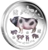 2019 Australia PROOF Colorized Lunar Year of the PIG 1oz SIlver $1 Coin w/ COA