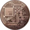 1 OZ BITCOIN CRYPTO BLOCKCHAIN MINT ROUND 1 Oz .999 Pure Fine Copper BU