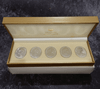 Panchapakee Buddha Coin, silver, large print, commemorative of the Golden Jubilee of His Majesty King Rama IX, year 1996, complete with box, set of 5 coins.