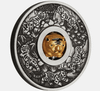 2022 Year of the Tiger 1oz SILVER $1 Lunar Rotating Charm ANTIQUED COIN