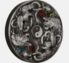 2021 $2 Tuvalu DOUBLE DRAGON N DOUBLE PHOENIX Ying Yang Antique 2 Oz Silver Coin
