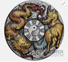DRAGON AND QILIN 2 Oz Silver Coin 2$ Tuvalu 2022