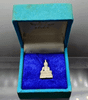 Phra Phuttha Chinnasri (Luang Pu Chakri Sirindhorn) amulet, made of silver, 21 mm tall, from Wat Bowonniwet Vihara, 2535 BE (1992 AD), with original box.