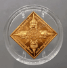 Four-faced Brahma (Brahmameswara) amulet, copper material, with Ratana Chedi on the back, commemorating the 90th birthday of His Majesty the King (2546 BE), with original box.