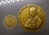Commemorative coin honoring His Majesty King Bhumibol Adulyadej, Agricola, FAO, 1996. Bronze, 5 cm in diameter. Comes with a leather pouch and certificate.