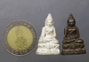 Phra Kring Phra Pairipinat amulet, in Nawa metal and silver, from Wat Bowonniwet Worawihan, 2535 BE (1992 AD), with box.
