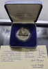 Civil Service Day commemorative coin, polished white metal, year 1992, with box and certificate