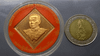 Polished and sandblasted copper coin of Prince of Chumphon, Mekong Riverine Operations Unit, made in 1995, with original case.