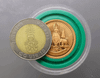 Two-sided Kanchanaphisek emblem coin, polished copper, created by Thai Airways in 1996, size 2.3 cm.